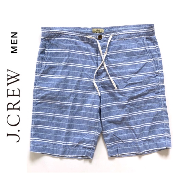 J. Crew Other - J. Crew Striped Blue Cotton Shorts A009